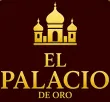 Logotipo del palacio dorado con “EL PALACIO DE ORO” sobre un fondo granate oscuro