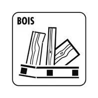 Une icône en noir et blanc de bois sur une palette.