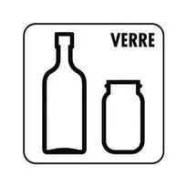Une icône en noir et blanc d'une bouteille et d'un pot.