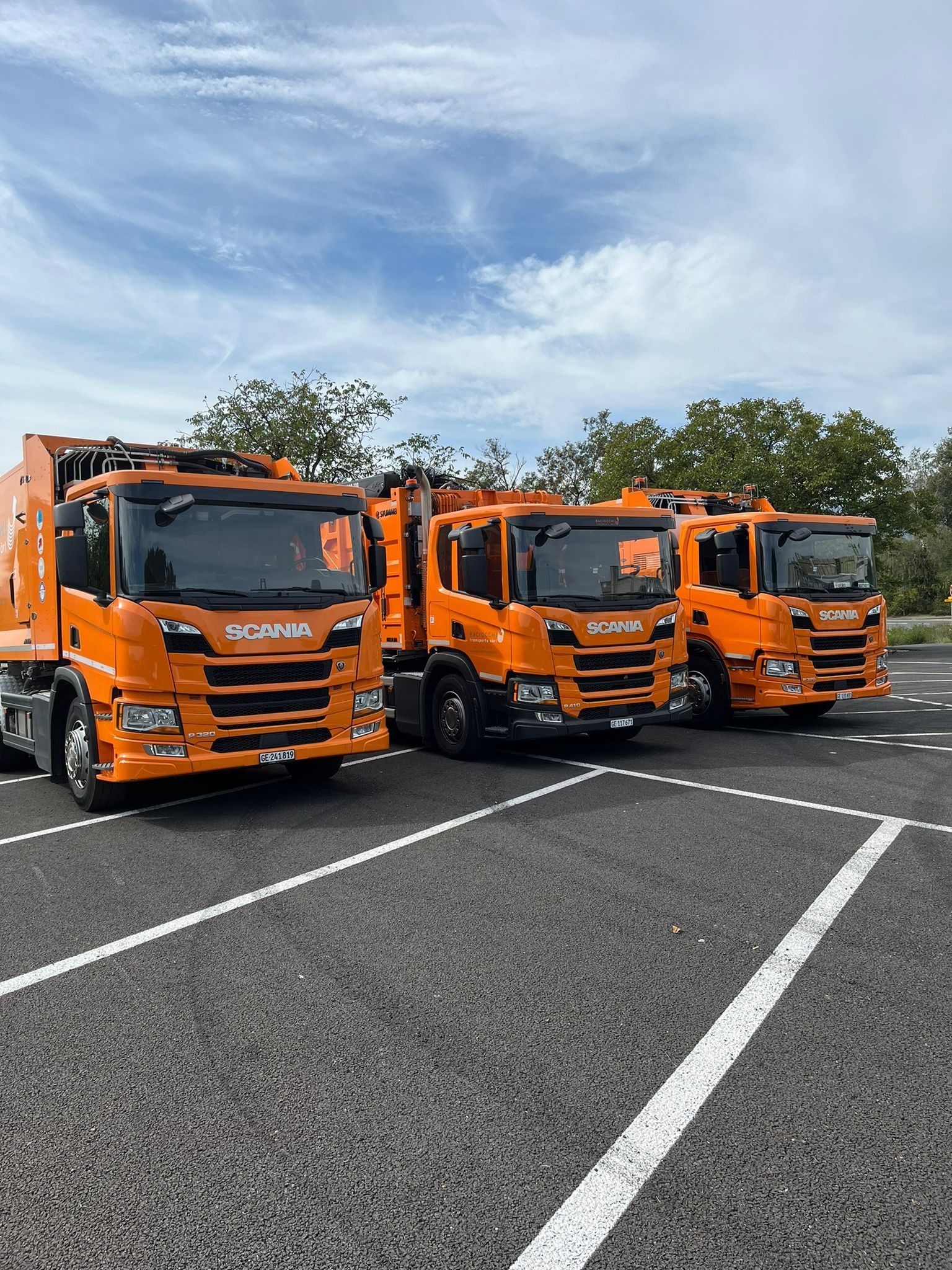 Baciocchi Transport - camion et bennes côte à côte