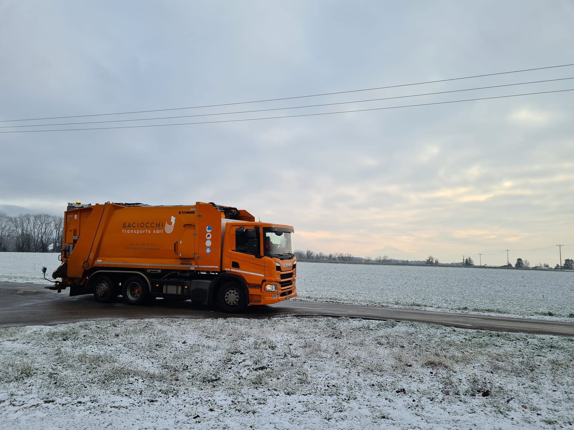 Baciocchi Transport - camion benne sous la neige