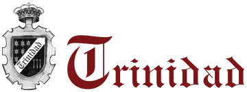 Logotipo con un escudo y la palabra "Trinidad" en fuente ornamentada.