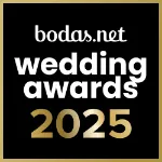 Logotipo Boda.net Wedding Awards 2025: fondo negro con texto