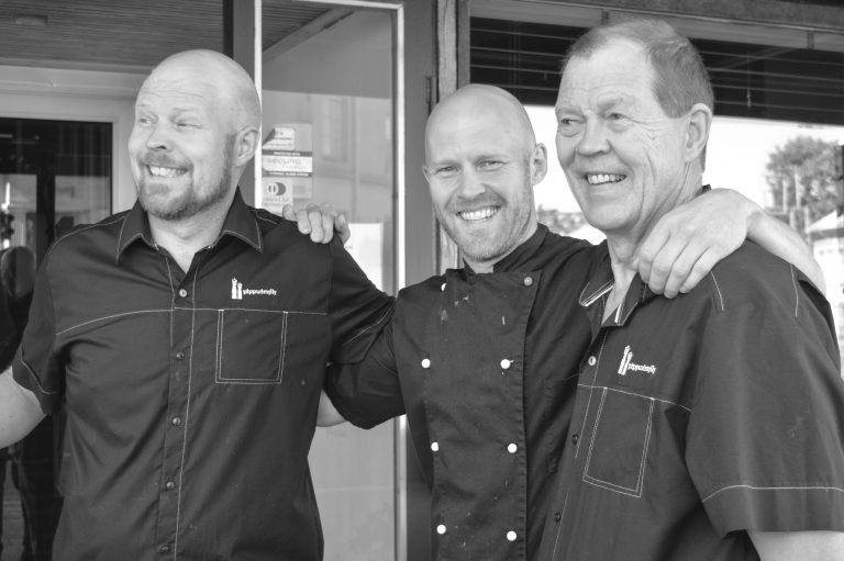 Viljo, Matti ja Osmo Ravantti.