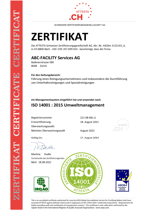 reinigungsunternehmen - zürich / deutschschweiz - abc-facility services