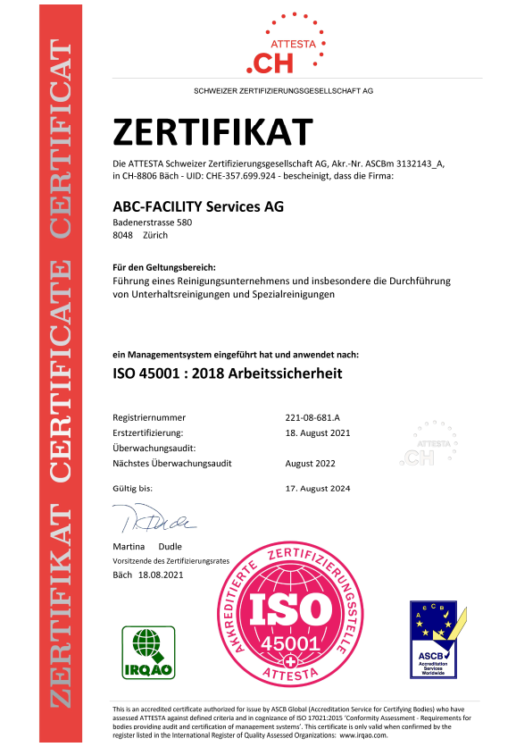 reinigungsunternehmen - zürich / deutschschweiz - abc-facility services