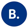 Círculo azul con un logotipo 