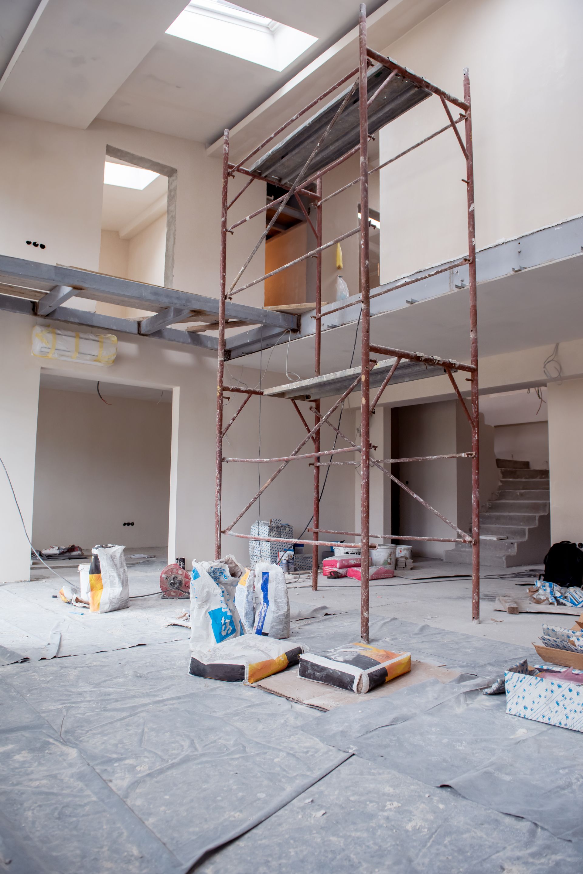 Une maison actuellement en travaux.