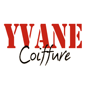 Logo YVANE Coiffure en rouge et noir sur fond blanc
