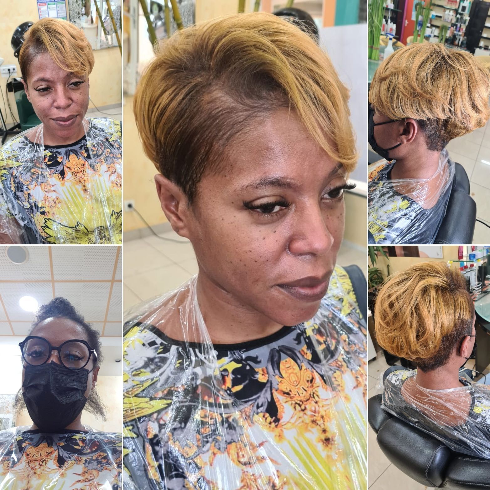 Les étapes en 5 images d'une coiffure sous différentes vues