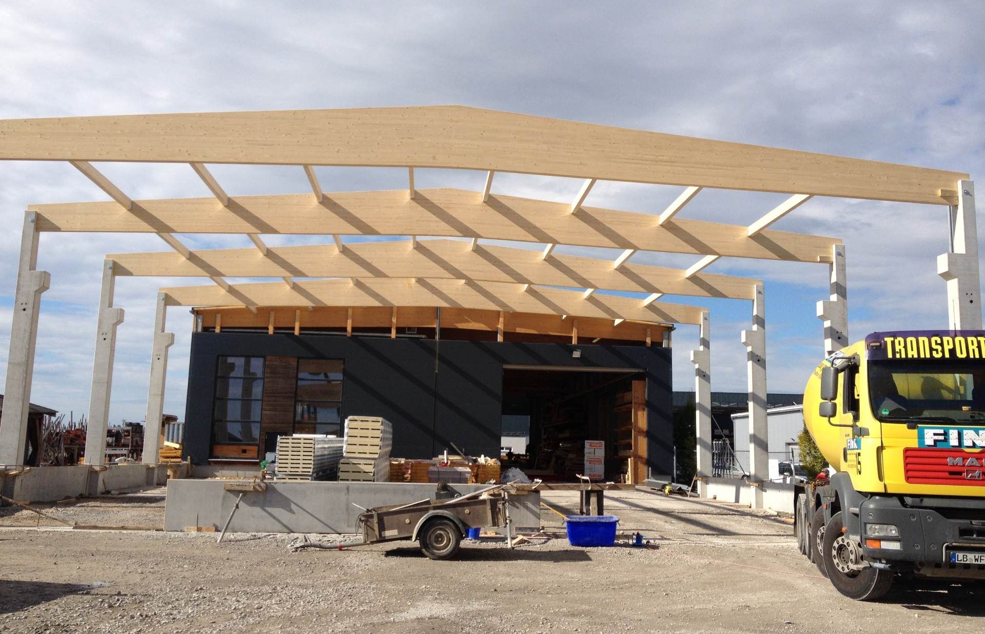 Baustellen Dachkonstruktion