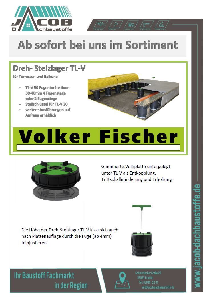 Ein Flyer für eine Firma namens Volker Fischer.