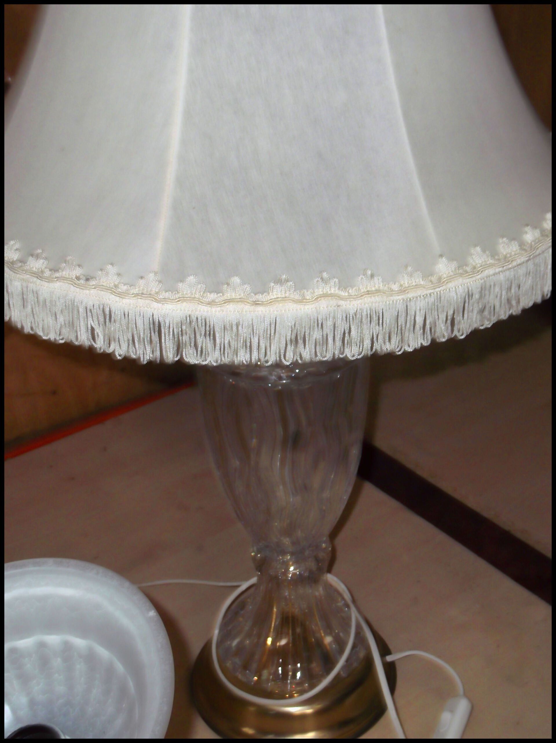 LAMPARA DE MESA2 PIE DE CRISTAL