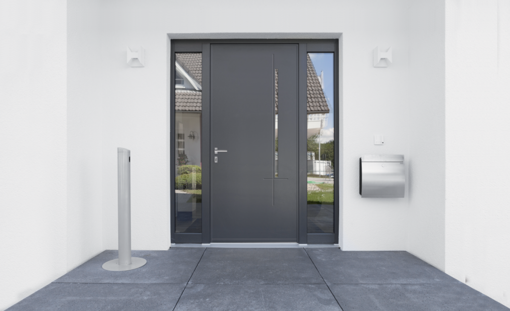 Photo d'une porte d'entrée en aluminium