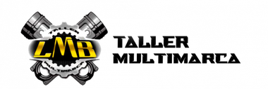 Logo de Taller Multimarca con auto y llave inglesa cruzados, texto negro y amarillo.