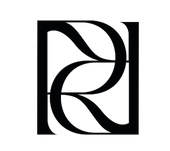 Un logo noir et blanc avec la lettre r sur fond blanc.