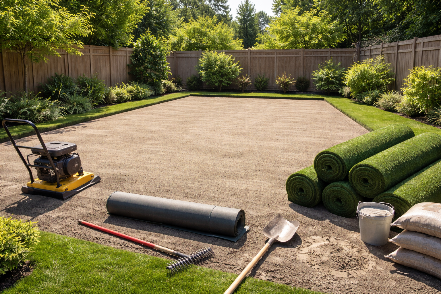 Il y a un terrain de golf dans la cour d'une maison.