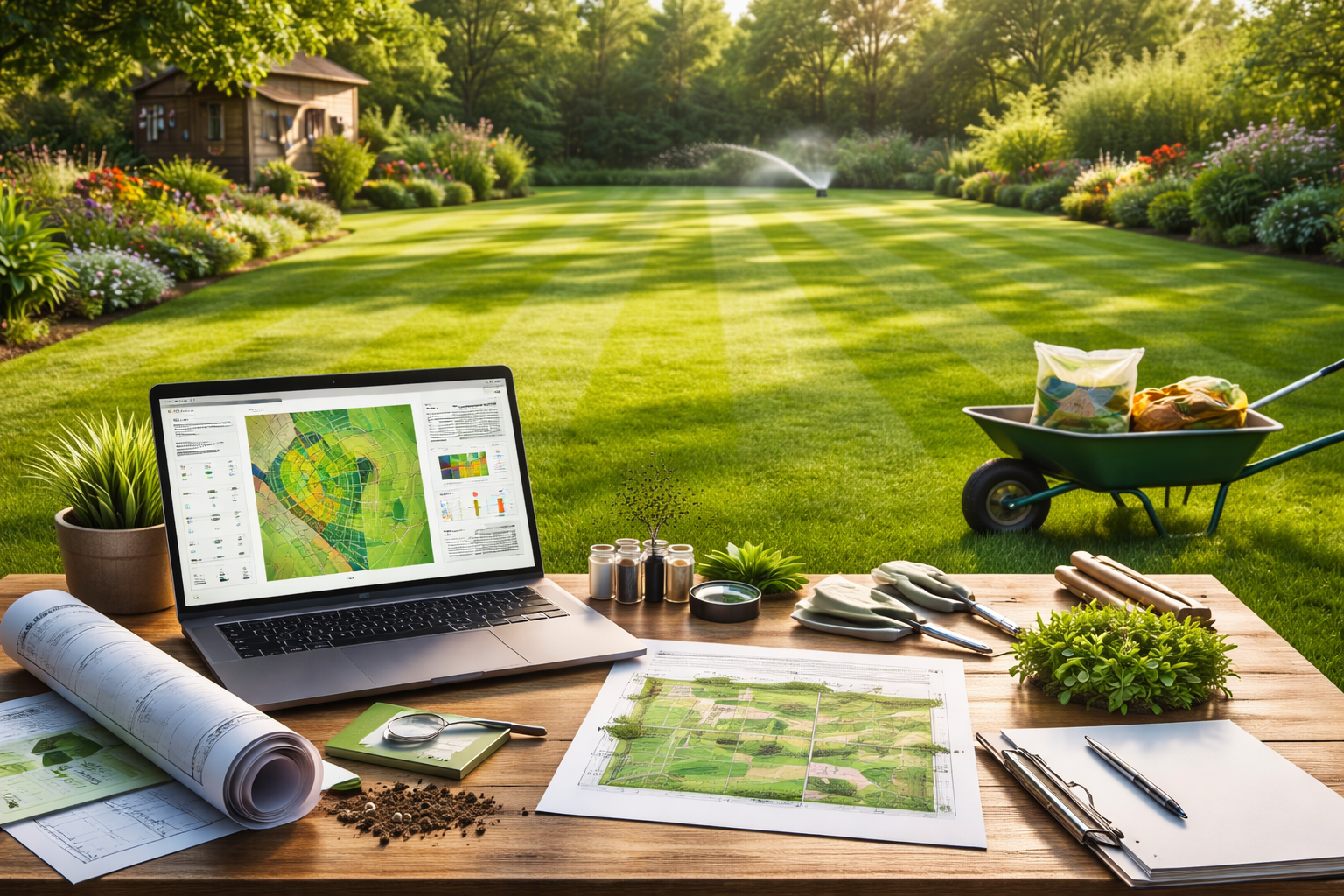 Il y a un terrain de golf dans la cour d'une maison.