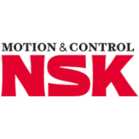 Logo for NSK Motion & Control, featuring red 