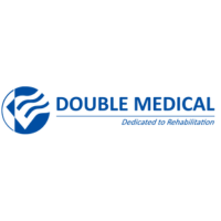 Logo for Double Medical, featuring a blue emblem and text 