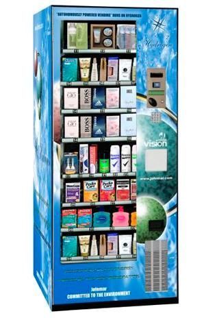 Una máquina expendedora llena de una variedad de productos.