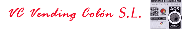Un logotipo para W Vending Colon SL con la imagen de una máquina expendedora.
