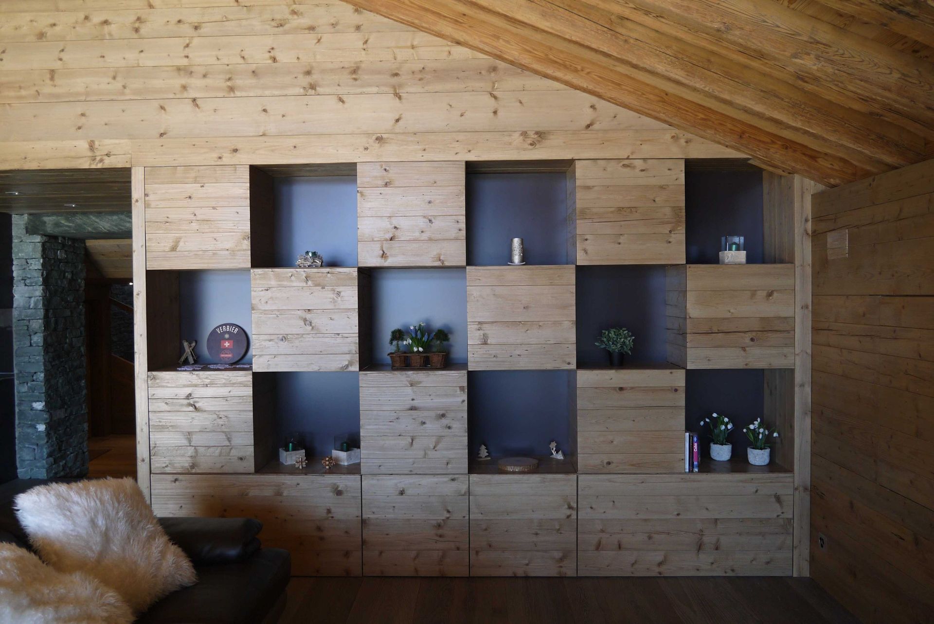 Menuiserie agencement bibliothèque- Corthay Bois à Verbier