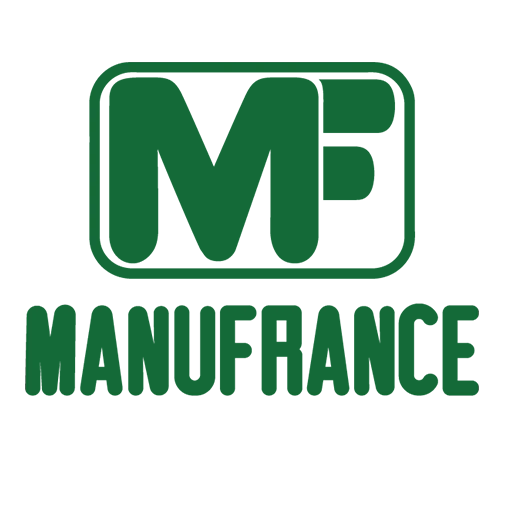 Logo « MF » vert dans un rectangle arrondi, texte « MANUFRANCE » en dessous, le tout en vert.