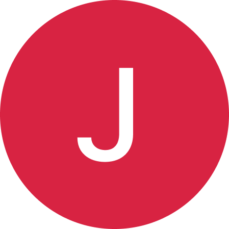 Lettre « J » blanche dans un cercle rouge.