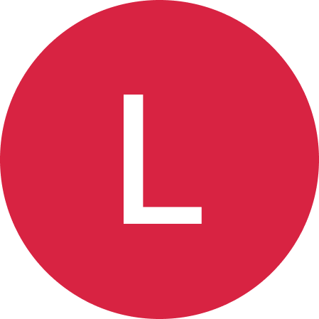 Lettre « L » blanche dans un cercle rouge.