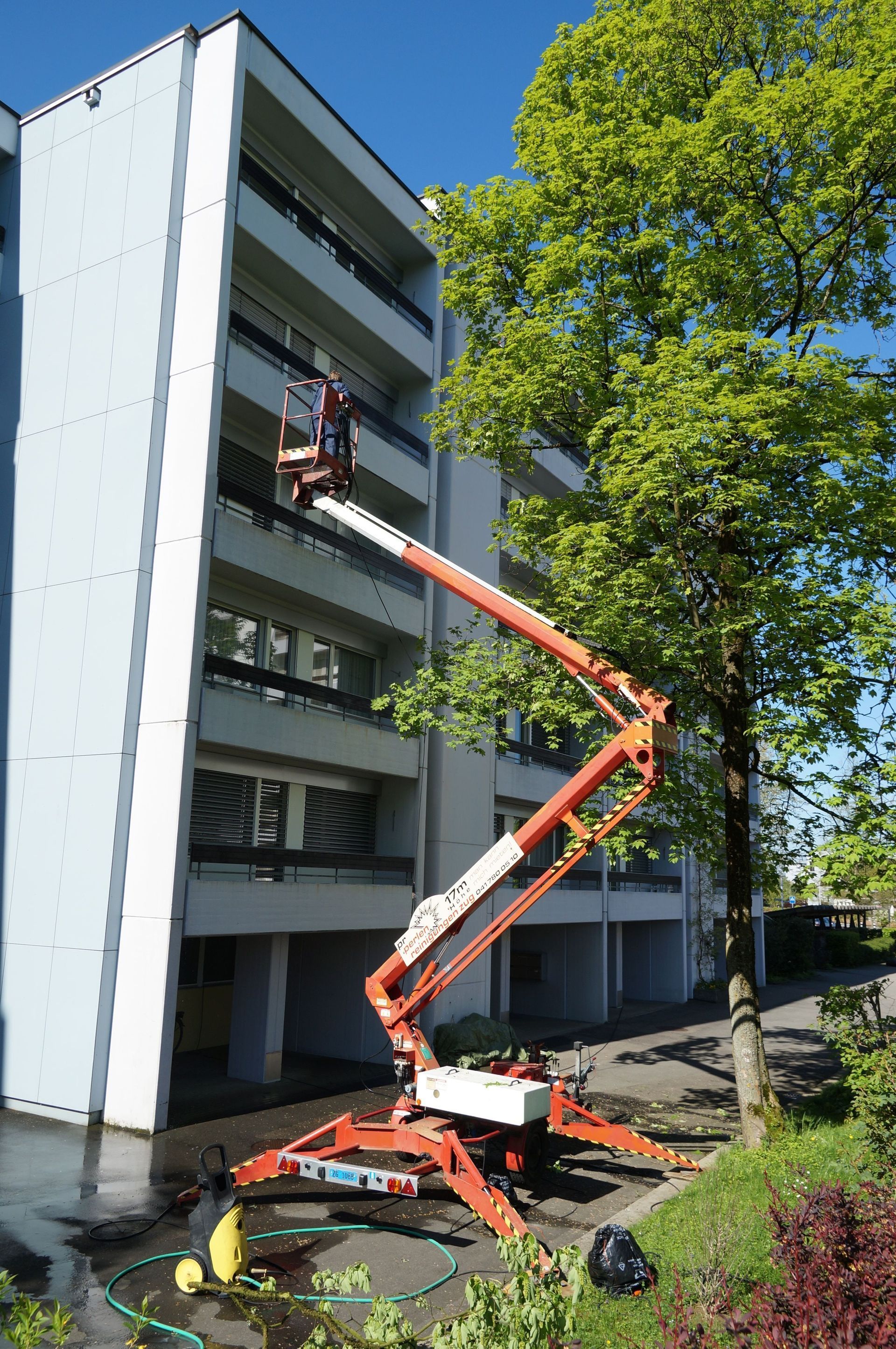 Reinigung der Fassade