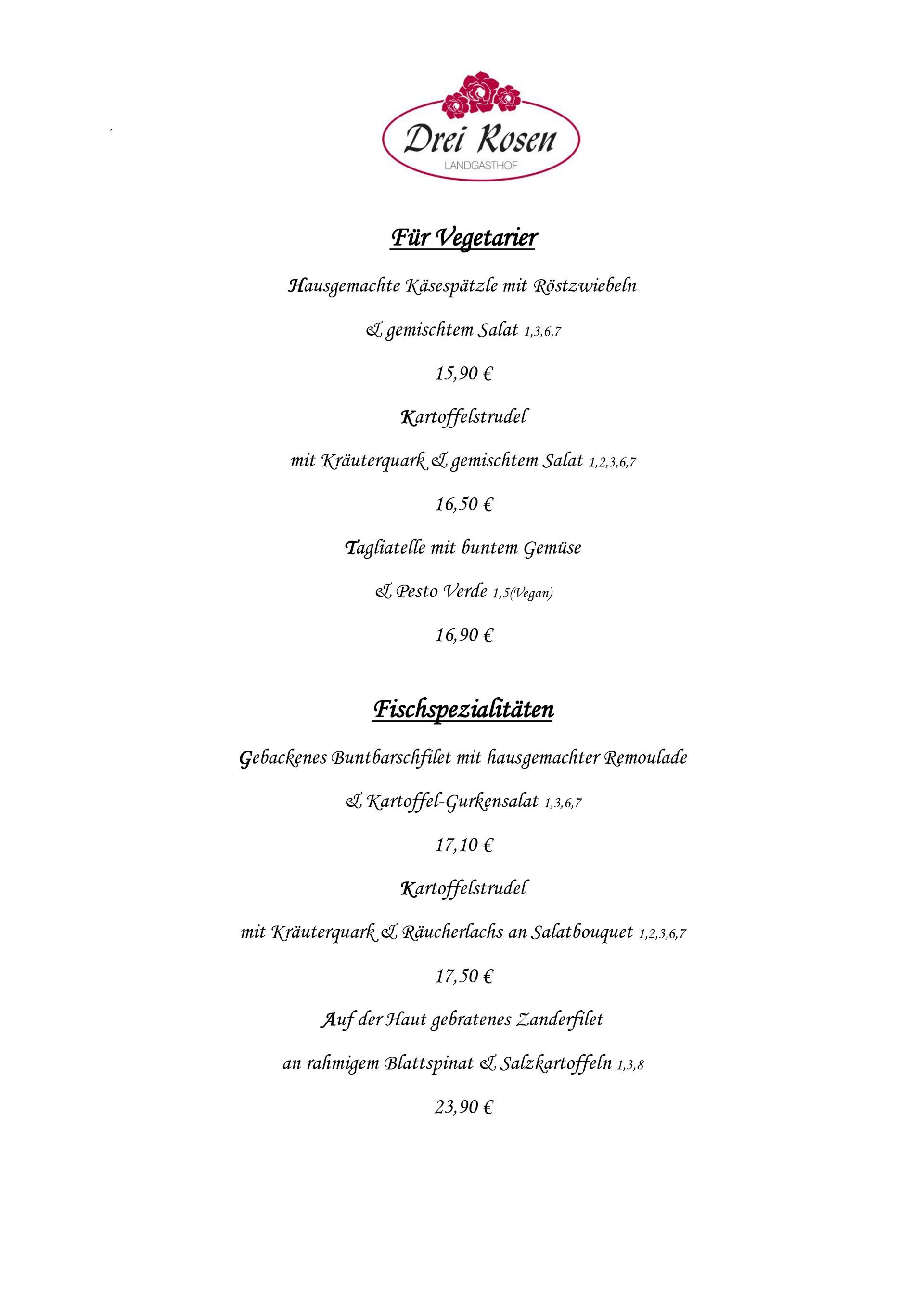 Speisekarte Sommer 25/26