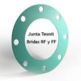 Junta Tesnit verde con orificios para tornillos, para bridas RF y FF.