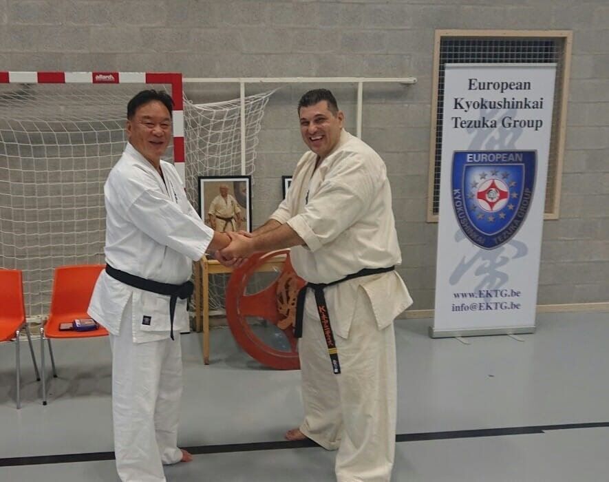 With Kaicho Yoshimichi Mori, Belgium 2019