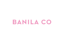 Logotipo rosa de BANILA CO sobre fondo blanco