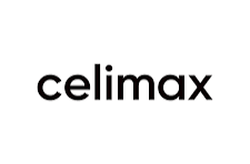 Logotipo negro de Celimax sobre fondo blanco