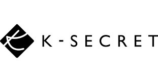 Logotipo de K-Secret con icono de diamante negro y marca denominativa en mayúsculas sobre fondo blanco.