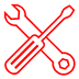 Symbol für Schraubenzieher und Schraubenschlüssel