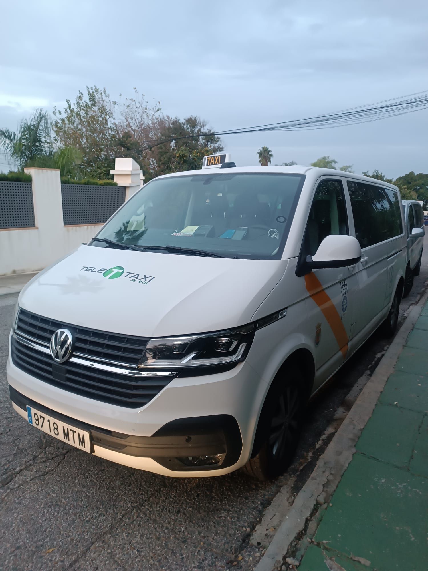 Una camioneta blanca está estacionada al costado de la carretera.