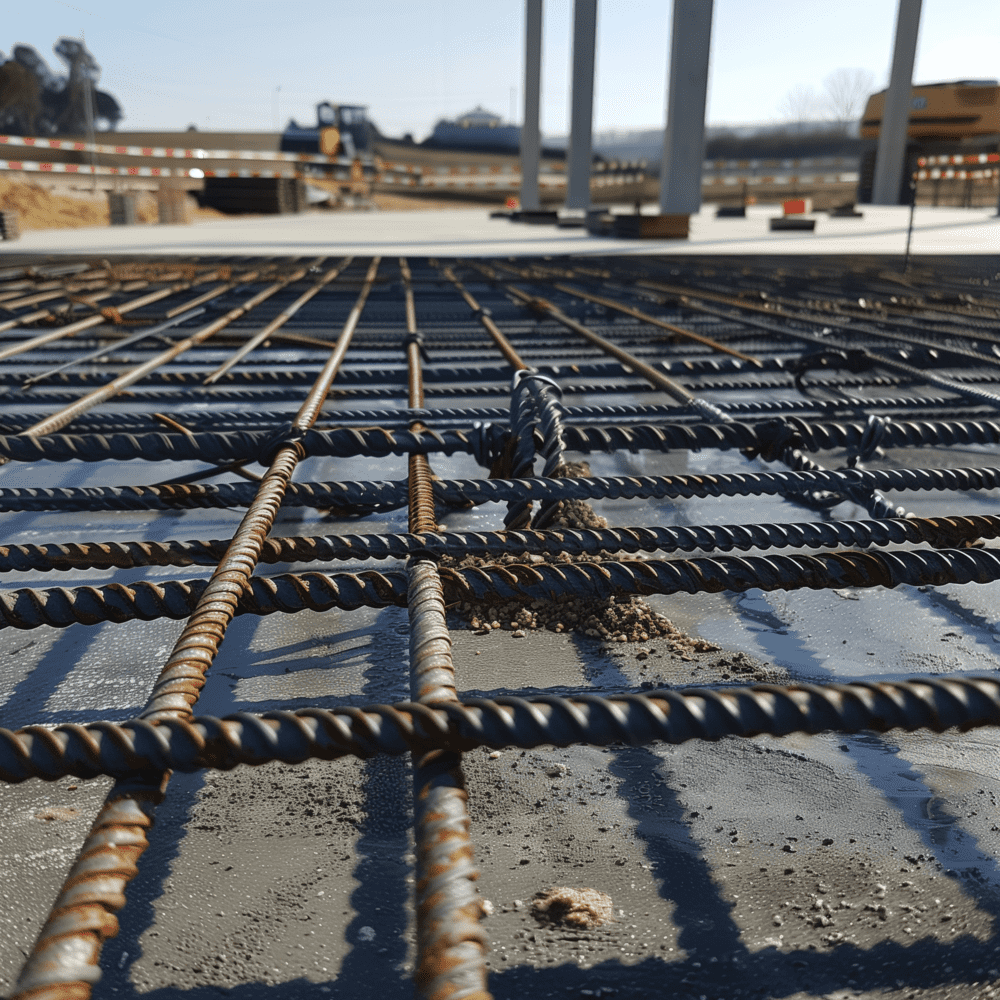 Eine Nahaufnahme eines Metallgitters auf einer Betonoberfläche