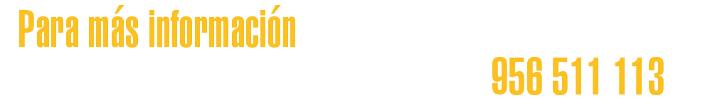 Un fondo blanco con un texto amarillo que dice para más información