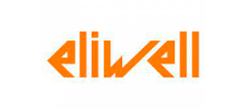 El logotipo de Eliwell es naranja sobre un fondo blanco.