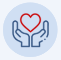 Un par de manos sosteniendo un corazón en un círculo.