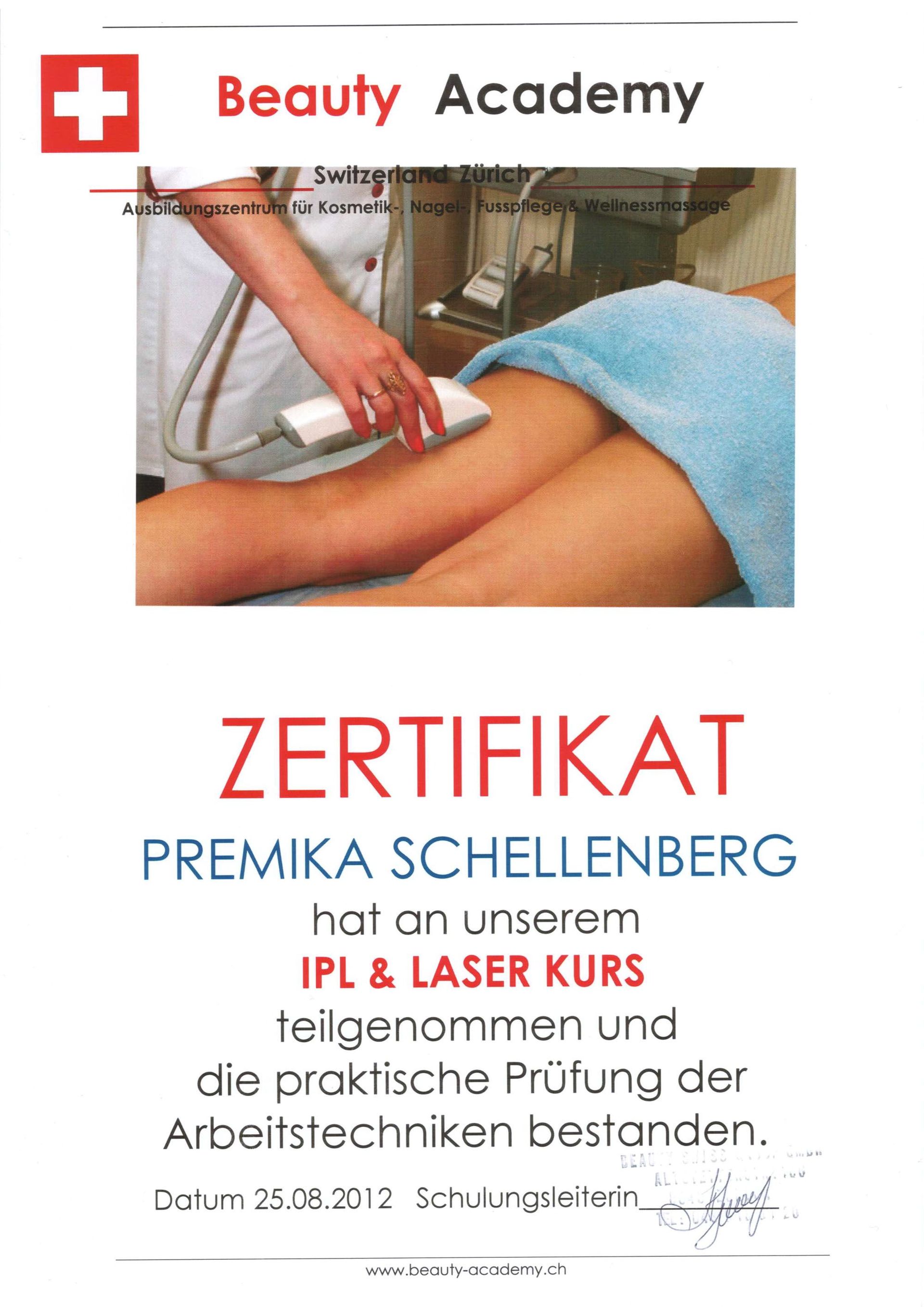 Premika Schellenberg - Haarentfernung Zürcher Unterland - Winkel ZH