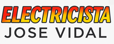 Un logotipo para el electricista José Vidal sobre un fondo blanco.