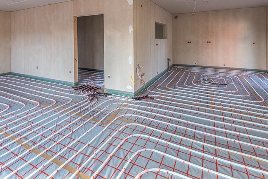 Verlegung der Heizungsrohre