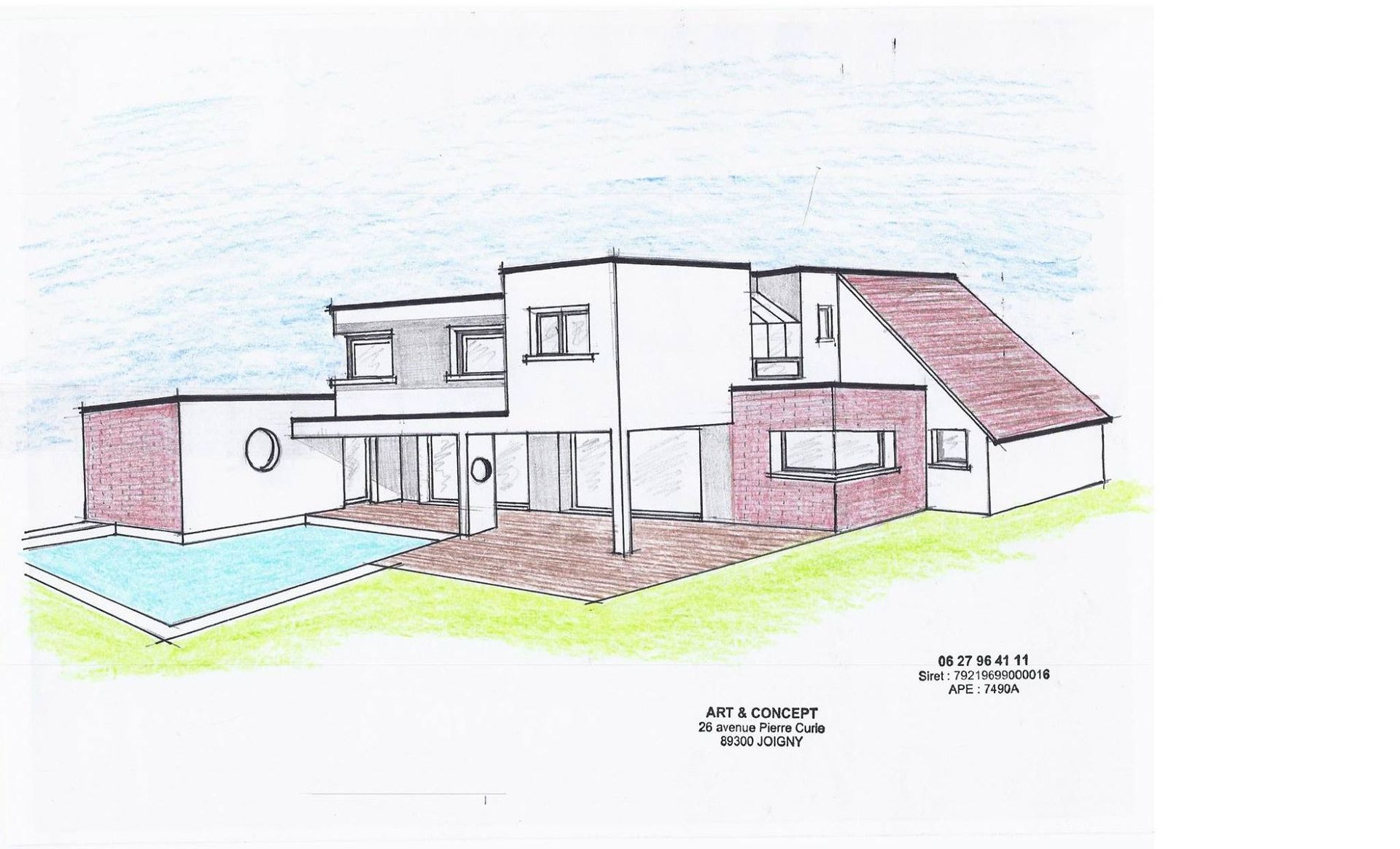 Coloriage d'un plan de construction - Art & Concept à Joigny