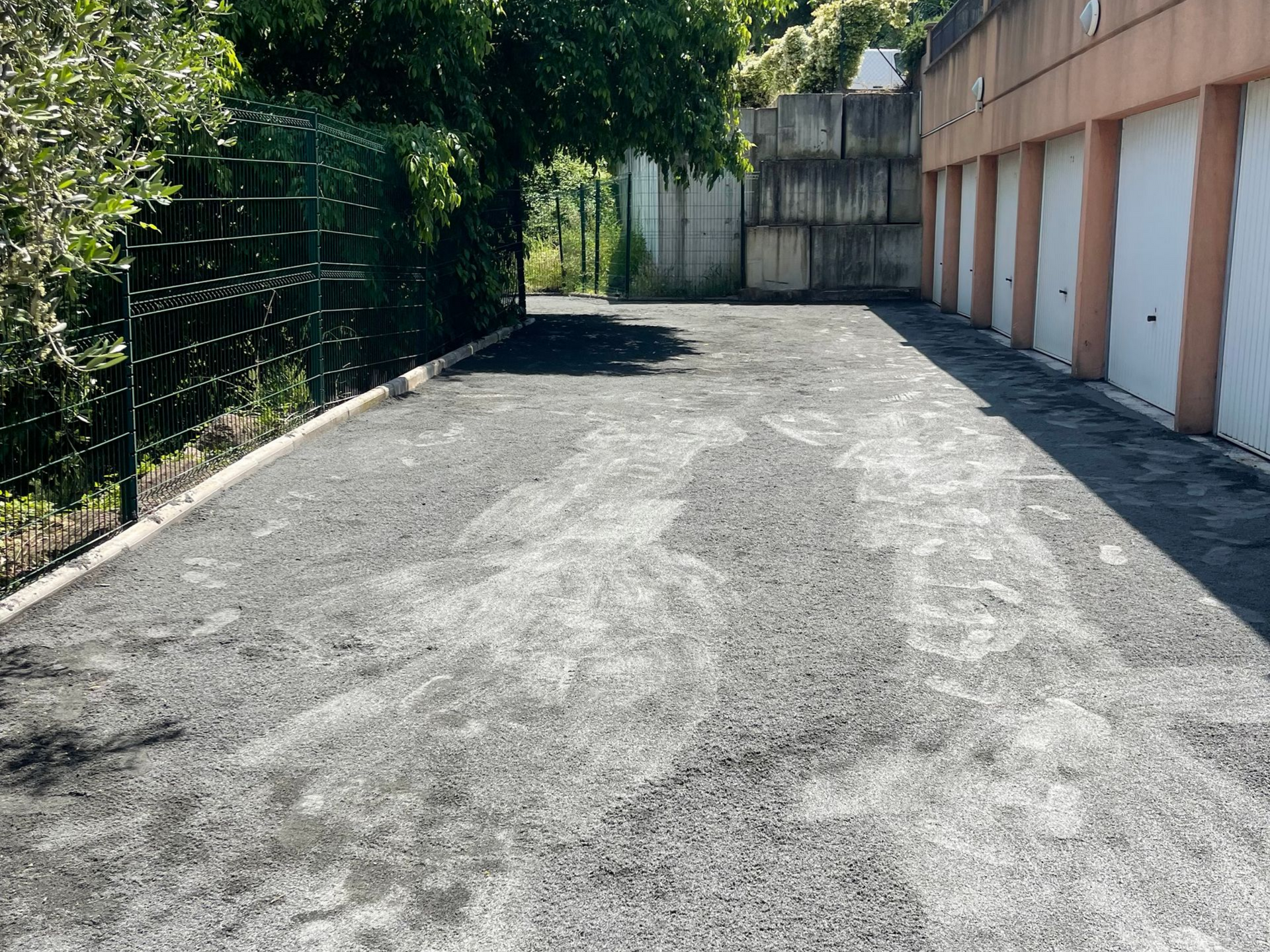 Chape avant la pose d'un enrobé.