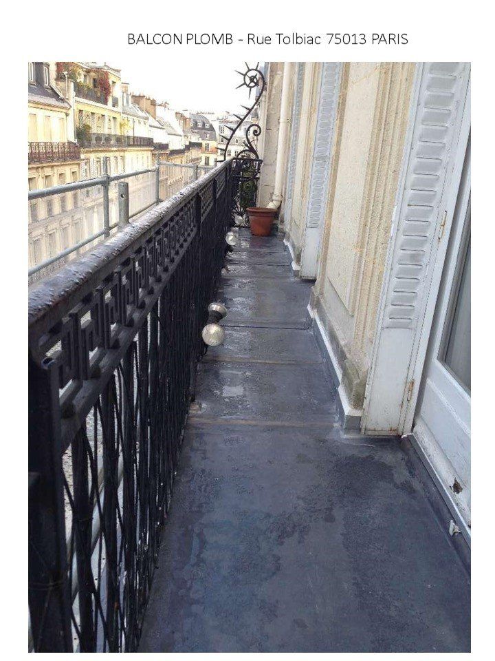 Réalisation d'un balcon plomb