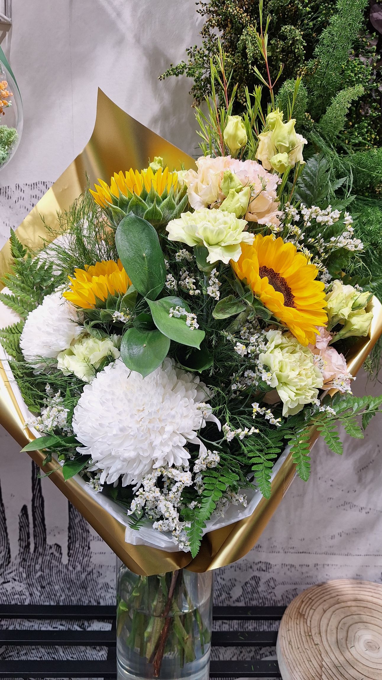 flores preservadas en Príncipe Pío